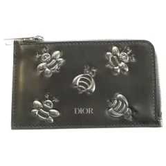 DIOR (ディオール) xKAWS Calfskin Bee Print Card Holder カウズ クリアスキン ビー プリント カード ホルダー シルバー