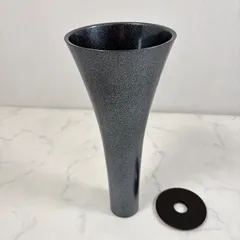 花器 金属製 黒色 生け花 華道 花展 ラメ 花瓶 池坊 高さ31cm 口径13cm 314T550のサムネイル
