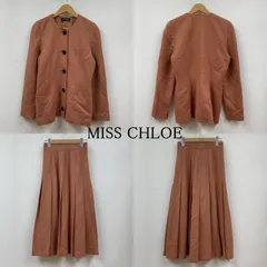 ミスクロエ ノーカラー ジャケット シングル スカート セットアップ プリーツ レディース 40 ISItems【USED】【古着】【中古】50118865