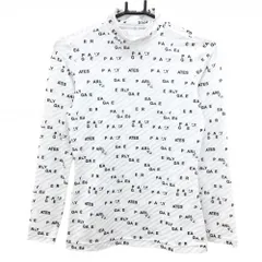 【超美品】パーリーゲイツ ハイネックインナーシャツ 白×黒×グレー ロゴ総柄  レディース 0(S) ゴルフウェア PEARLY GATES