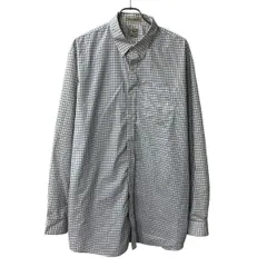 L.L.Bean 長袖 チェックシャツ XL ホワイト ブルー エルエルビーン ボタンダウン 胸ポケット チェック柄 長袖シャツ 春物 a803-5979