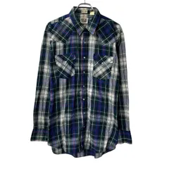 Wrangler 長袖 ウエスタンシャツ XL グリーン マルチカラー ラングラー スナップボタン 胸ポケット チェック柄 長袖シャツ 春物 a803-5997のサムネイル