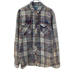 GAP 長袖 チェックシャツ XL レッド マルチカラー ギャップ 胸ポケット ウエスタンシャツ スナップボタン チェック柄 春秋物 a803-6025