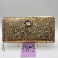 【美品】ANNA SUI アナスイ ガラクシア ラウンドファスナー 長財布 ゴールド系