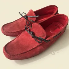 TOD'Sトッズ フェラーリコラボ スウェード ドライビングシューズ 6 1/2 レッド 赤 25.5～26.0cm