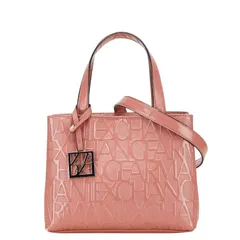 アルマーニエクスチェンジ エンボスロゴ ハンドバッグ ショルダーバッグ 2WAY ピンク エナメル レザー レディース ARMANI EXCHANGE【1-0224059】