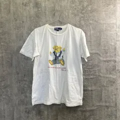 【T-725】POLO RALPH LAUREN L ポロベア Tシャツ ホワイト 半袖 メンズ 古着 ポロラルフローレン POLO BEAR ベアプリント クルーネック カジュアル 人気モデル