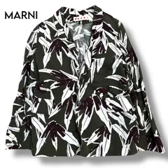 【MARNI】リーフ柄 シャーリング テーラードジャケット42