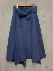 BEAMS HEART ビームスハート ウエスト リボンベルト フレアシルエット スカート sizeM/ブルー系 ■■ レディース