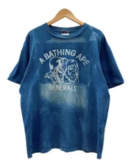 アベイシングエイプ A BATHING APE 90s Graphic S/S Tee グラフィック Tシャツ oneitaタグ GENERALS 後染め 半袖 青 Tシャツ プリント ブルー Lサイズ 104MT-2895