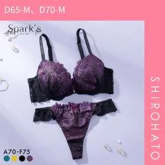 【SHIROHATO公式】【正規品・新品】スパークス SPARKS グランローズ ブラジャー Tバックショーツ セット ABCDEF 脇高 谷間 盛りブラ バックレース(D65-M、D70-M)