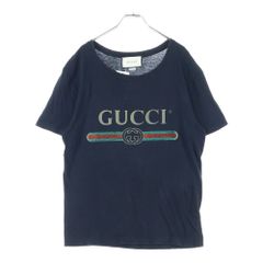 美品✨GUCCI グッチ ペイズリー柄 Tシャツ エンブレム ネイビー 