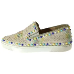 CHRISTIAN LOUBOUTIN (クリスチャンルブタン) Spike Sneaker パイソン スタッズ スパイク ローカットスニーカー ホワイト