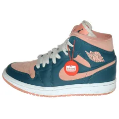 NIKE (ナイキ) WMNS AIR JORDAN 1 MID DARK TEAL GREEN ウィメンズ エアジョーダン1 ミッドカットスニーカー ピンク/グリーン US6/23cm BQ6472-308