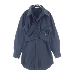 ALEXANDER WANG (アレキサンダーワン) Cross Front Shirt Dress 長袖シャツドレス レディース ブラック 4WC2226175のサムネイル