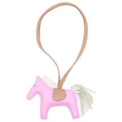 HERMES (エルメス) ロデオチャームPM レザーキーホルダー ピンク