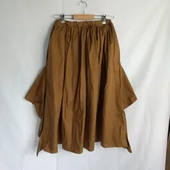 M1-02681【Women】FUR RY RATE(ファーリーレート)　ロング丈 ギャザースカート F(S相当) / ブラウン K-春秋