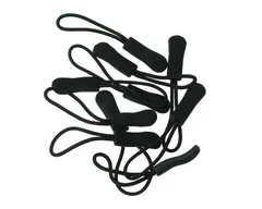 【特価セール】つかみやすい 10本セット ノンスリップ 8カラー 取り付け簡単 ジッパータブ 楽々 開閉 プルコード チャック ファスナー (ブラック10本) ジッパープル