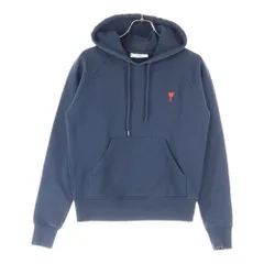 AMI Alexandre Mattiussi (アミアレクサンドルマテュッシ) Hoodie ハートロゴ刺繍 プルオーバースウェットパーカー フーディー ネイビー E18J008.730のサムネイル