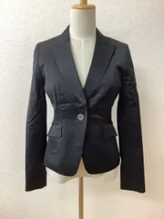 コムサイズム 黒ストレッチジャケット やや光沢あり サイズM