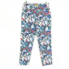 【超美品】ルイカステル パンツ 白×ブルー×レッド リーフ・花柄 ストレッチ レディース 67 ゴルフウェア Louis Castelのサムネイル