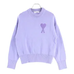 AMI Alexandre Mattiussi (アミアレクサンドルマテュッシ) Knit Sweater ロゴ刺繍 クルーネックウールニットセーター パープル E21FK009.016のサムネイル