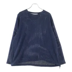White Mountaineering (ホワイトマウンテニアリング) 25SS RASCHEL SHIRTING PULLOVER ラッセル シャーティング プルオーバー ニットセーター ネイビー WM2571510のサムネイル