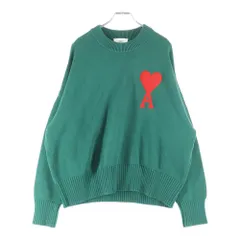 AMI Alexandre Mattiussi (アミアレクサンドルマテュッシ) Knit Sweater ハートロゴ刺繍 クルーネックウールニットセーター グリーン A21HK009.016のサムネイル