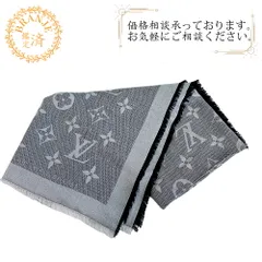 LOUIS VUITTON ルイヴィトン M70659 ショールビヨンド モノグラム シルク ストール グレー レディース