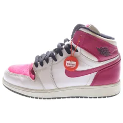 NIKE (ナイキ) AIR JORDAN 1 RETRO HIGH WHITE SPORT FUCHSIA エアジョーダン1 レトロ スポーツ フクシャ ハイカットスニーカー ホワイト/ピンク US8Y/26cm 332148-108