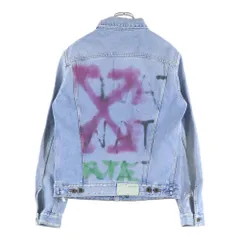 OFF-WHITE (オフホワイト) 19AW Denim Jacket バックスプレーロゴ チャーム デニムジャケット インディゴ OMYE005E19386045のサムネイル
