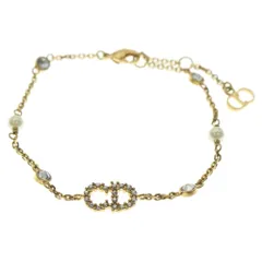 Christian Dior (クリスチャンディオール) CLAIR D LUNE クレールディー リュヌ クリスタル パール チェーンブレスレット ゴールド