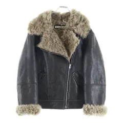 Acne Studios (アクネ ストゥディオズ) バックロゴプレート ダブルブレスト レザーシアリングジャケット ブラウン レディース FN-WN-LEAT000402のサムネイル