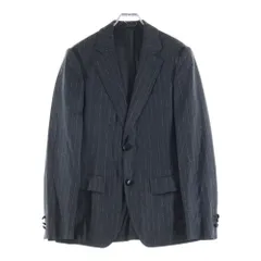 Salvatore Ferragamo (サルヴァトーレ フェラガモ) 2B ショルダーレザー ストライプ ウールテーラードジャケット グレー 3526-010のサムネイル