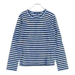BLACK COMME des GARCONS (ブラックコムデギャルソン) ボーダー長袖Tシャツ ロンT ブルー 1C-T009のサムネイル