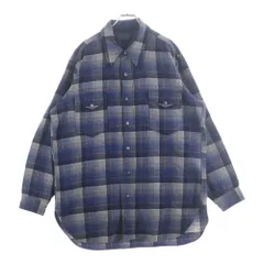 PENDLETON (ペンドルトン) 70S CHECK L/S WOOL BOARD SHIRT USA製 チェック 長袖 ウール ボード シャツ ネイビー/ベージュ/オレンジのサムネイル