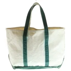 L.L.Bean (エルエルビーン) 90S BOAT AND TOTE ゴシック体タグ ボート アンド トート キャンバス バッグ グリーン/ホワイト