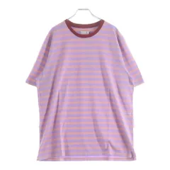 POP TRADING COMPANY (ポップトレーディングカンパニー) Striped Logo T-Shirt - Pink POPSS24_02-011 ストライプ ロゴ半袖Tシャツ ピンク