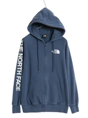 【お得なクーポン配布中!】 ノースフェイス フルジップ プリント スウェット フード パーカー レディース M / アウトドア トレーナー 裏起毛 袖プリント 薄手 ブルー