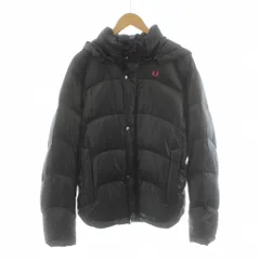 フレッドペリー FRED PERRY ダウンジャケット フード ロゴ ナイロン アウター XL 黒 ブラック F2236 /AN50 ■ECE003のサムネイル