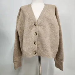 UNIQLO スフレヤーン Vネック カーディガン L