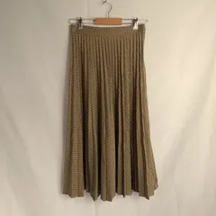 M1-02687【Women】ZARA(ザラ) ロング丈 プリーツスカート /USA:S(M相当) / ベージュ系 千鳥格子 全体的に毛羽立ち有 K-春秋