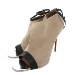 クリスチャンルブタン Christian louboutin パンプス オープントゥ メタルトゥ スエード ハイヒール 36 グレー /FF ■GY62