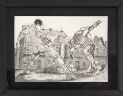 【中古】マグネット・磁石 F.エレン巨人＆鎧の巨人 複製原画ミニチュアマグネット 「進撃の巨人展 FINAL」