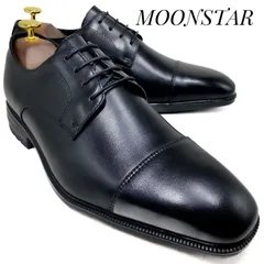 【未使用・展示品】MOONSTAR ムーンスター バランスワークス 外羽根式ストレートチップ 黒 ブラック 25cm EEE　革靴 ビジネスシューズ フォーマル ドレス カジュアル 本革 本皮 メンズ