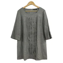 Leilian(レリアン) ワンピース サイズ13+ S レディース美品  - グレー 七分袖/ひざ丈/チェーン