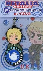 【中古】ストラップ(キャラクター) e:イギリス ピンズ付きラバーストラップ 「アニくじ ヘタリア World Series」 F賞