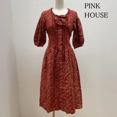 ピンクハウス ロング ワンピース 総柄 小花 花柄 フラワー ピコフリル リボン フレア ウエストリボン レディース 表記無し ISItems【USED】【古着】【中古】50125204