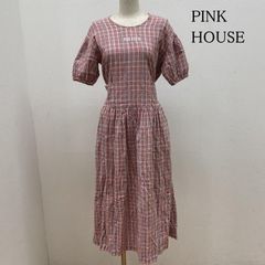H7678◾️ピンクハウス チェック柄ノースリーブワンピース コットン