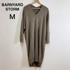 BARNYARDSTORM  Vネックニットワンピース ブラウン コクーンワンピース 膝丈 ニットワンピース コクーンシルエット 体型カバー レディース Mのサムネイル